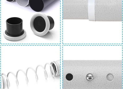 Shower Curtain Rod Extendable No Drill Telescopic Carbon Steel 70-110cm White