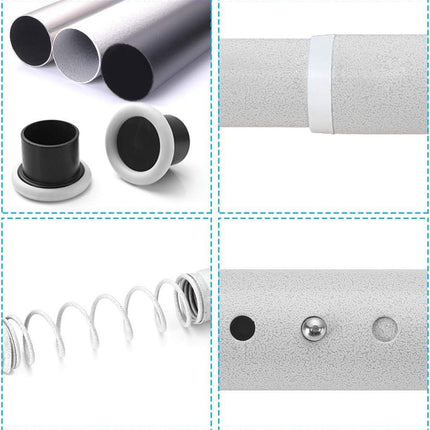 Shower Curtain Rod Extendable No Drill Telescopic Carbon Steel 70-110cm White