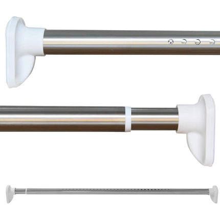 Shower Curtain Rod Extendable Telescopic No Drill Stainless Steel 310-360cm