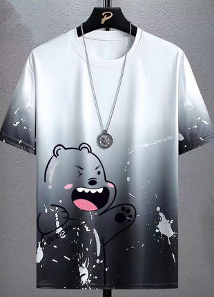 Gradient Half-length Sleeve Versatile Casual T-shirt