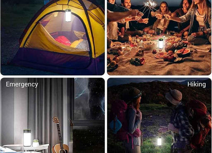 Rechargeable Camping Lantern LED 400LM 5 Modes Emergency Tent Light USB 2 Pack