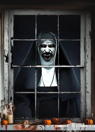 3D Holiday Window Cover Witch Halloween Window Cover