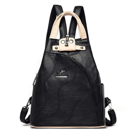 Women Leather Backpacks Zipper Female Chest Bag Travel Back Pack Ladies Bagpack Mochilas School Bags for Teenage Girls Sac a Dos
