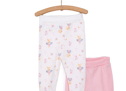 HelloBaby Fruit Print 2 Pack Footed Interlock Baby Bottoms (Newborn to 9 Months)