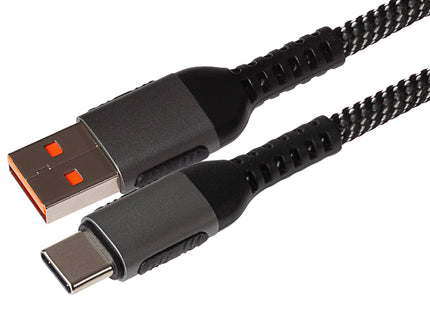 Maplin USB-C to USB-A 60W Braided Cable - Grey