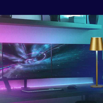 Rechargeable RGB LED Table Lamps Touch Dimmable 2 Pack IP54 White Indoor/Outdoor