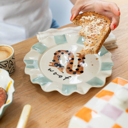 Woof Sausage Dog Plate