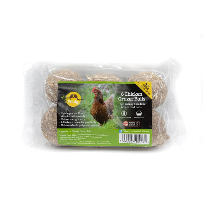 Feldy Chicken Pecking & Grazer Balls X6 - choose your flavour - BOREDOM BUSTER