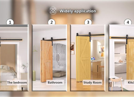 Bifold Sliding Barn Door Hardware Kit 3.3FT Double Closet Track SANKEYTEW