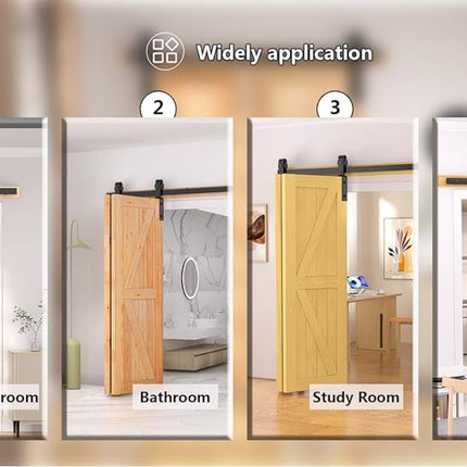 Bifold Sliding Barn Door Hardware Kit 3.3FT Double Closet Track SANKEYTEW