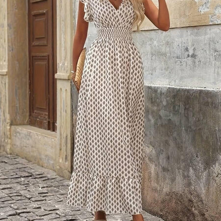Floral Jumpsuit for Women - Versatile Printed Design with Pleated Skirt, Sizes S-XXL