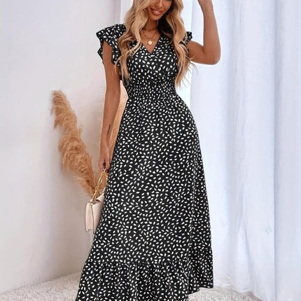 Floral Jumpsuit for Women - Versatile Printed Design with Pleated Skirt, Sizes S-XXL