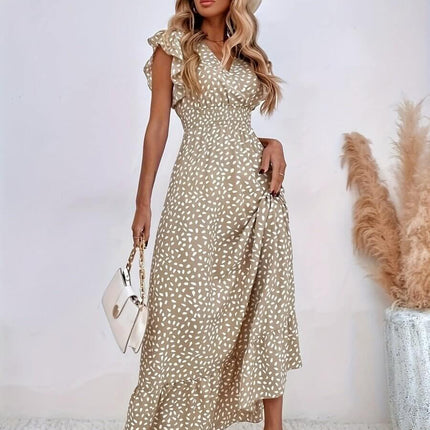 Floral Jumpsuit for Women - Versatile Printed Design with Pleated Skirt, Sizes S-XXL