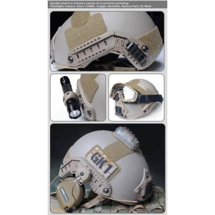 FMA Fast Helmet (Carbon Fibre Version) M/L - Dark Earth