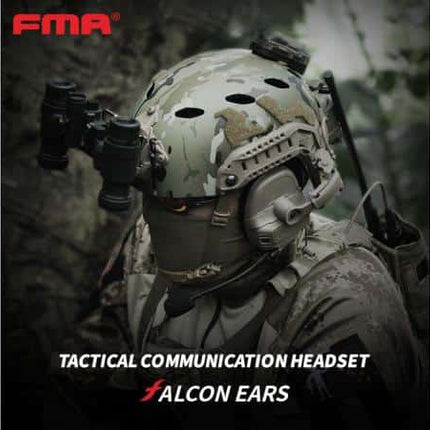 FMA-FCS Falcon Ears Tactical Communication Headset STD (Black / Tan)