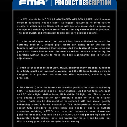 FMA MAWL-C+ Weapon Light (Nylon Version)  Black / Dark Earth