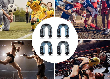 Football Mouth Guard Adult Youth Sports Mouthguard with Strap 4 Pack Multisport