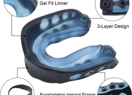 Football Mouth Guard Adult Youth Sports Mouthguard with Strap 4 Pack Multisport