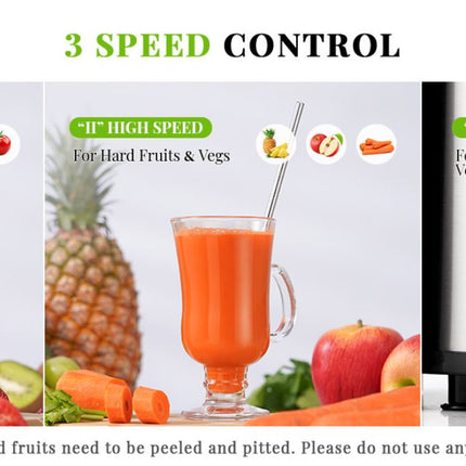 Juicer Machine 800W 3 Speed Stainless Steel Fruit Vegetable SHARDOR