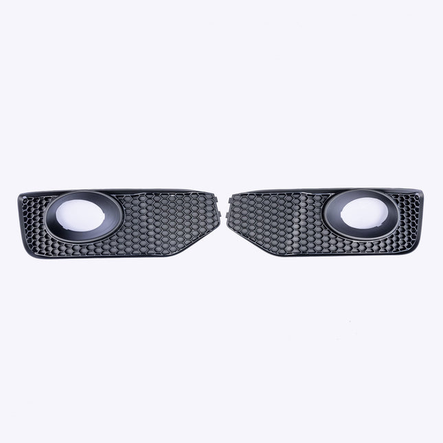For VW T5.1 Transporter Honeycomb Sportline Front Spoiler Foglight Trims (Gloss Black)