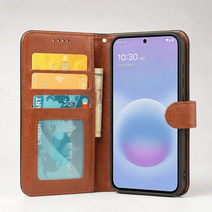Google Pixel 6 Pro Book Flip Case Leather Wallet