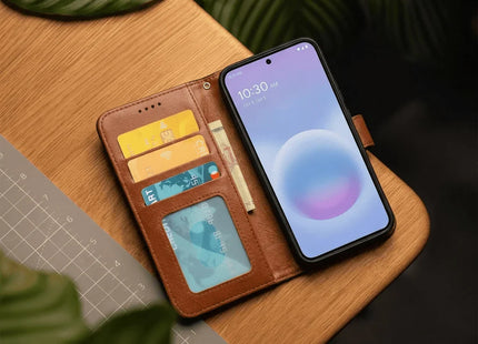 Google Pixel 7 Book Flip Case Leather Wallet with Magnetic Closure