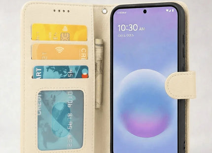 Google Pixel 7 Book Flip Case Leather Wallet with Magnetic Closure