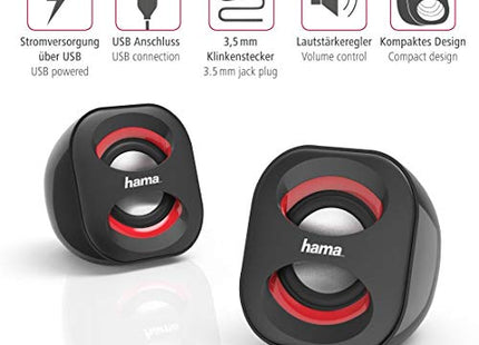 Hama Sonic Mobil 183 USB Powered Desktop PC Speakers with 3.5mm Jack