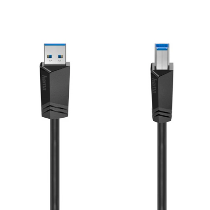 Hama USB 3.0 5Gbps USB-A to USB-B Cable 1.5 Metre Black