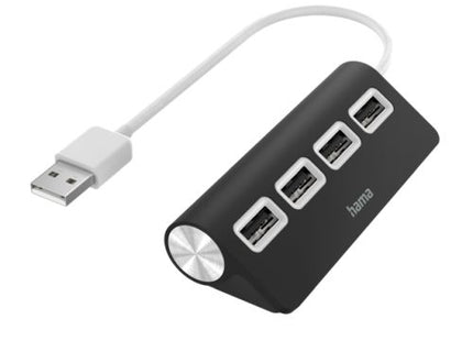 Hama External 4-Port USB Hub, USB Powered, Black