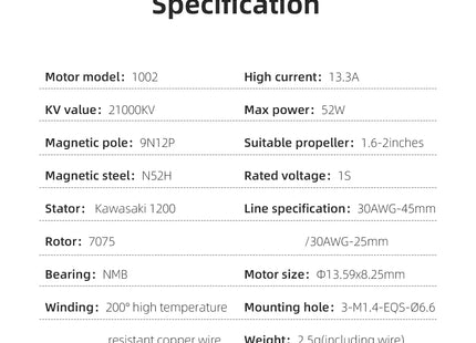 HGLRC Specter 1002 2100Kv brushless Motor