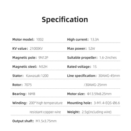 HGLRC Specter 1002 2100Kv brushless Motor