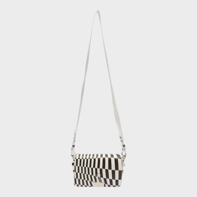 Optical Mini Flap Bag Black White