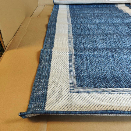 HomeArt Easy-Cleaning Outdoor Rug Durable 80x150 cm (Dark Blue Cream)