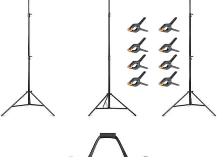 EMART 10x20 ft Adjustable Heavy Duty Backdrop Stand Kit w/ 3 Stands and 5 Clamps
