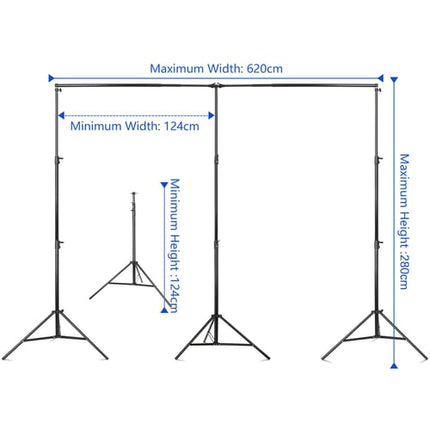 EMART 10x20 ft Adjustable Heavy Duty Backdrop Stand Kit w/ 3 Stands and 5 Clamps