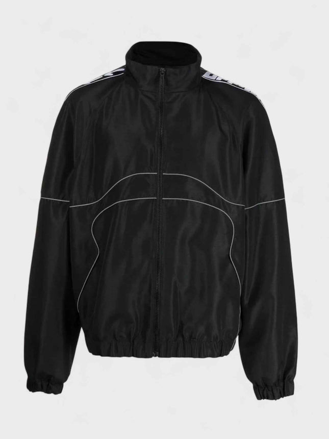 Piping Logo Track Jacket Black