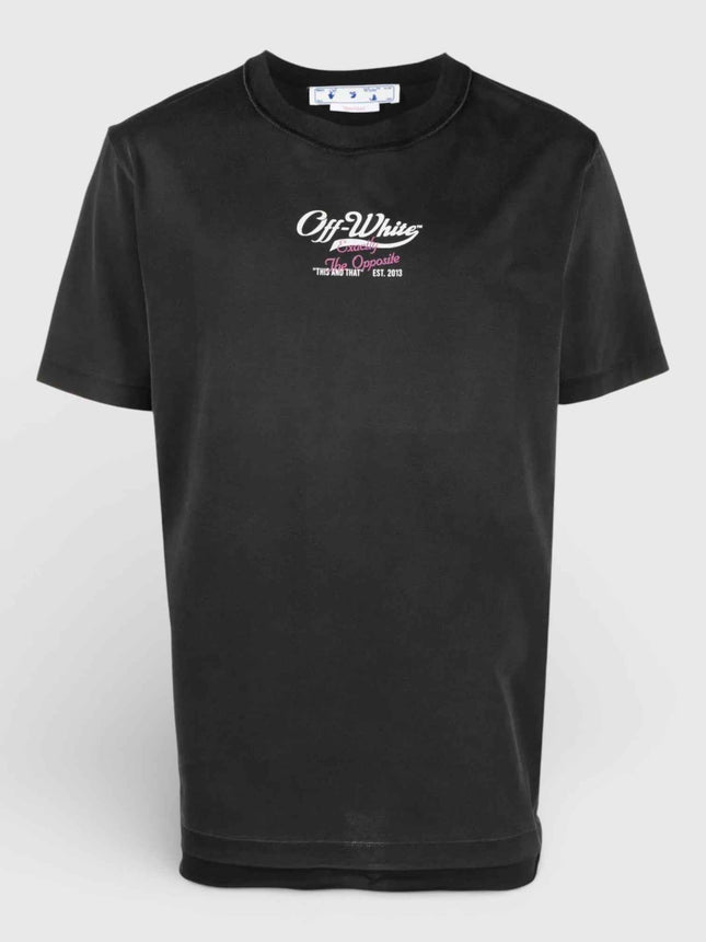Off-White Wave Off Raw Slim Short Sleeve Tee Black