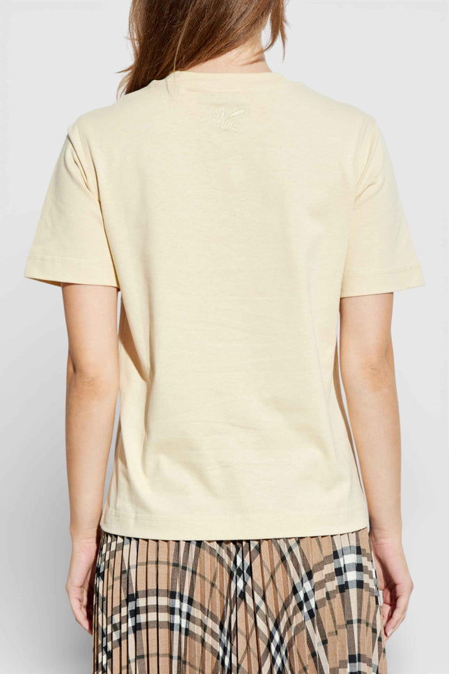 Paisley Print Logo T Shirt Candle Beige