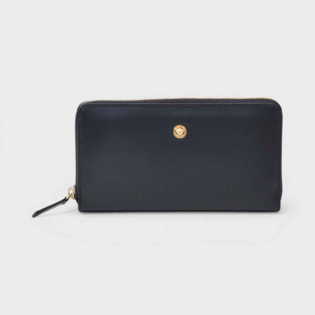 Zip Around Wallet Leather Black