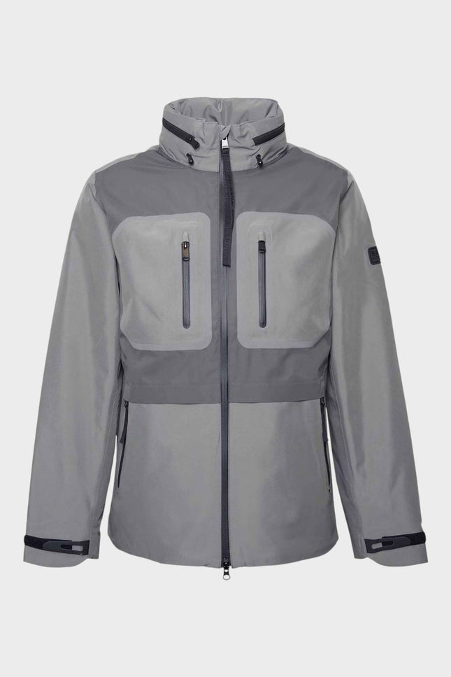 Chevin Waterproof Concealed Hood Rain Anorak Grey