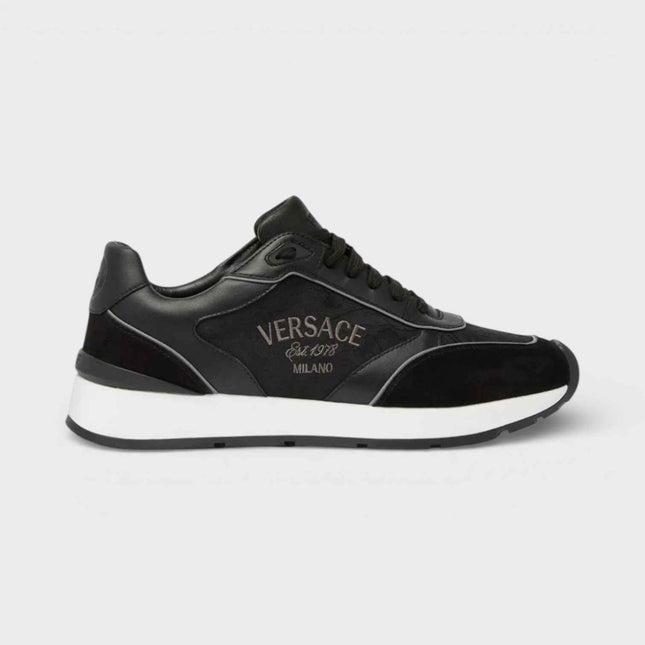 Leather Mix Sneakers Black