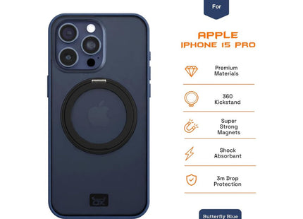 iPhone 15 Pro Ox Ring Case Butterfly Blue