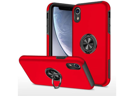 iPhone XR Ring Holder Case Red Kickstand