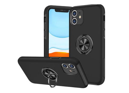 iPhone 11 Ring Holder Case Black Kickstand