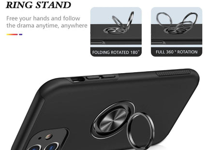 iPhone 11 Ring Holder Case Black Kickstand