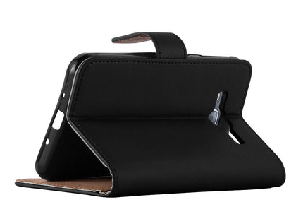 Samsung Galaxy J3 Book Flip Case Black Leather Wallet
