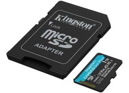 Kingston 1TB Canvas Go! Plus Micro SDXC Card, SD Adapter, UHS-I Class 10, U3, 200MB/s