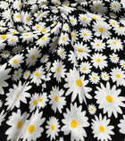 Large Daisy Print Viscose Elastane Fabric - 2 Metres