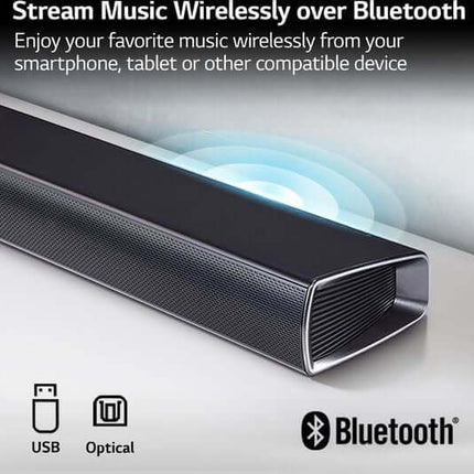 LG SQC1 SOUNDBAR 2.1 160W BLUETOOTH COMPACT WIRELESS SUBWOOFER OPTICAL RRP £179